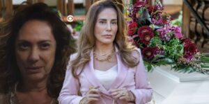 Agatha (Eliane Giardini) e Irene (Gloria Pires) em Terra e Paixão (Foto: Reprodução / Globo / Montagem TV Foco)