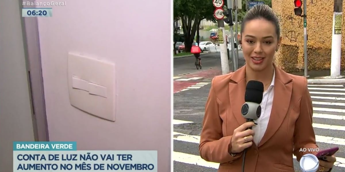 Reportagem do "Balanço Geral Manhã" sobre a conta de luz (Foto: Reprodução/Record)