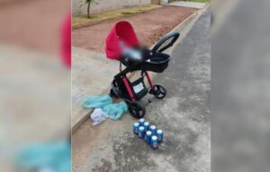 Bebê de 5 meses foi abandonado ao lado do corpo da mãe, em Aparecida de Goiânia (Foto: Reprodução / Polícia Militar)