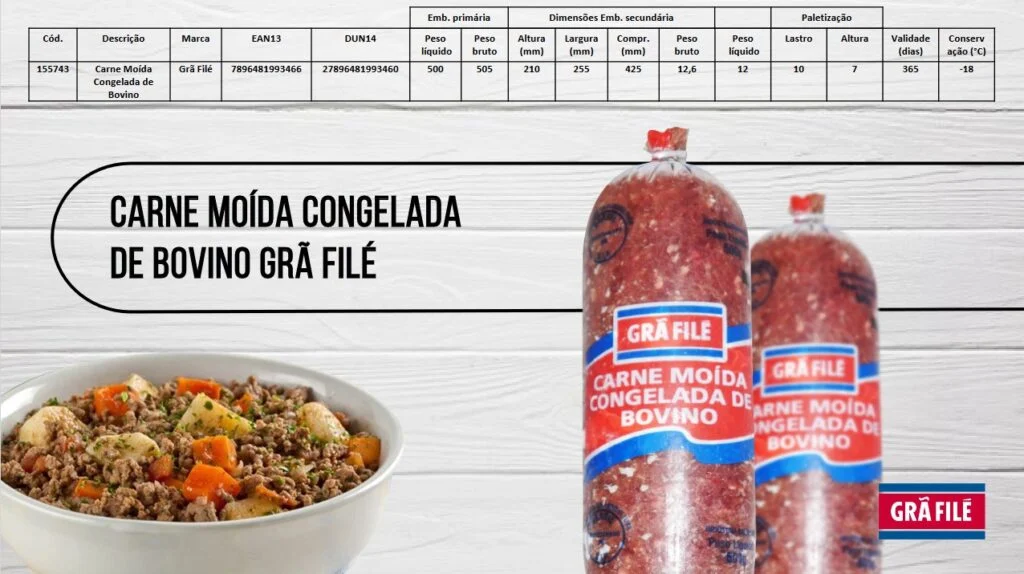 Carne moída congelada da Grã Filé (Foto: Divulgação)