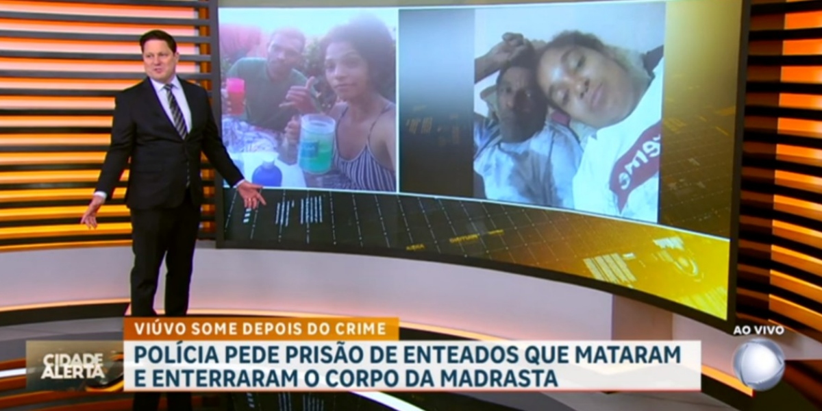 "Cidade Alerta" mostrou detalhes de assassinato de mulher no interior de São Paulo (Foto: Reprodução/Record)