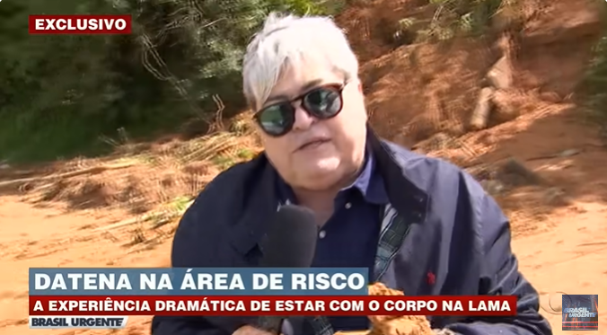 Datena visita área de risco e se emociona no Brasil Urgente da Band (Foto: Divulgação)