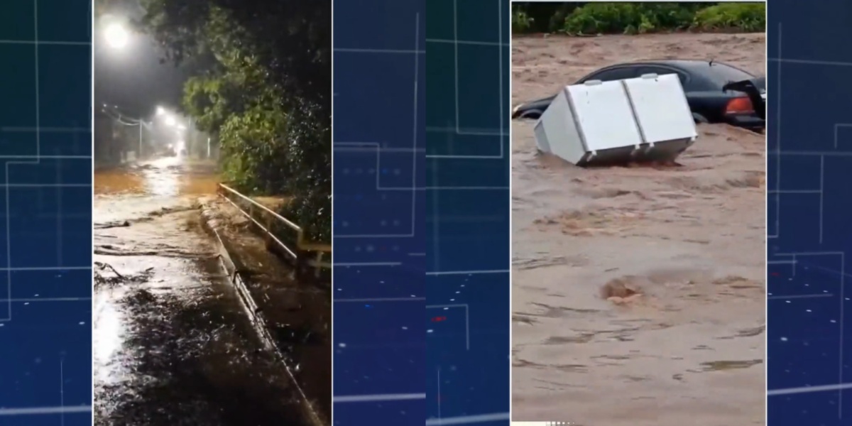 Imagens dos alagamentos provocados pelas fortes chuvas - Foto: Globo