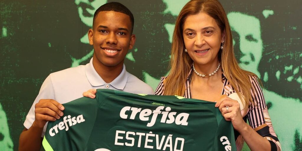 Estevão renovou com o Palmeiras até 2026 (Reprodução: Internet)