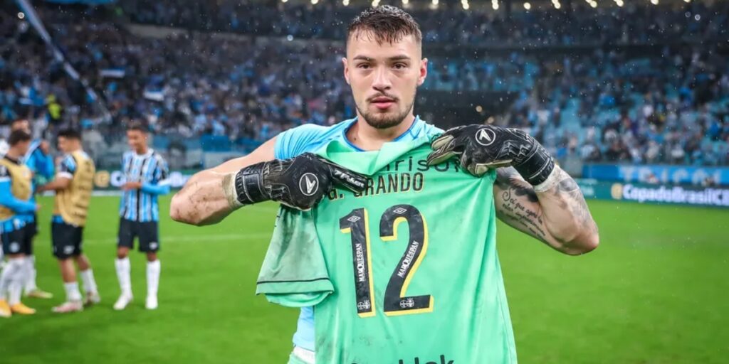 Gabriel Grando é goleiro do time (Foto: Lucas Uebel/Grêmio)