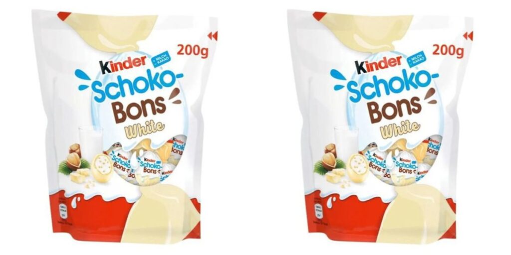 Kinder Choco-Bons Branco que estava com suspeita da presença de salmonela (Reprodução: Internet)