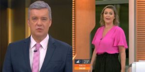 Roberto Kovalick é substituído no Hora 1 por Ana Paula Campos (Reprodução: Montagem TV Foco)