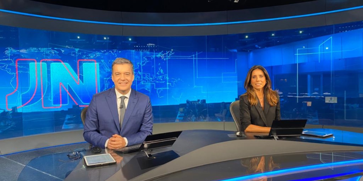 Kovalick e Mônica Teixeira no Jornal Nacional - Foto: Reprodução/Globo