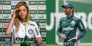 Leila Pereira e Abel Ferreira, do Palmeiras (Foto - Montagem TV Foco)