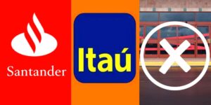 Logo Santander e Itaú e agência fechada (Foto: Reprodução / Internet)