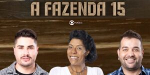 Lucas Souza, Márcia Fu e Sander Mecca estão na oitava roça em A Fazenda 15 (Foto: Reprodução / Record TV)