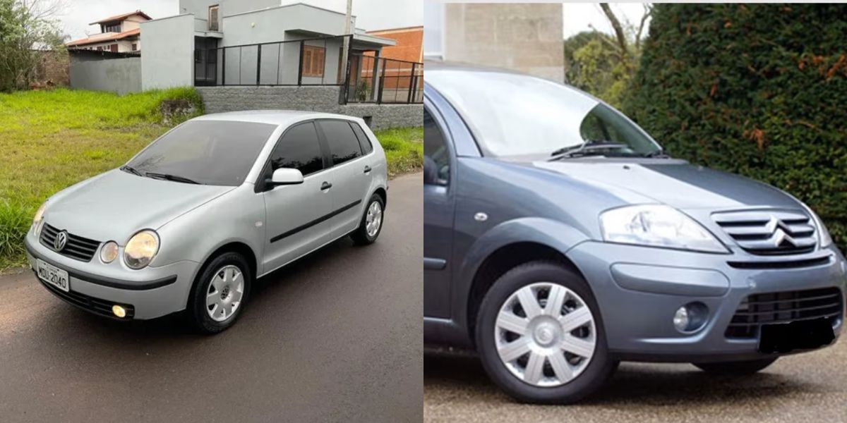 Volkswagen Polo e Citroën C3 estão no pódio (Reprodução: Montagem TV Foco)