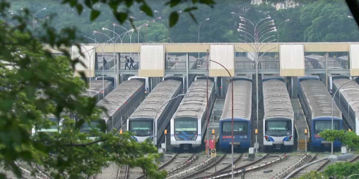 Transporte sobre trilho (Foto: Reprodução / Jornal Nacional da Globo)