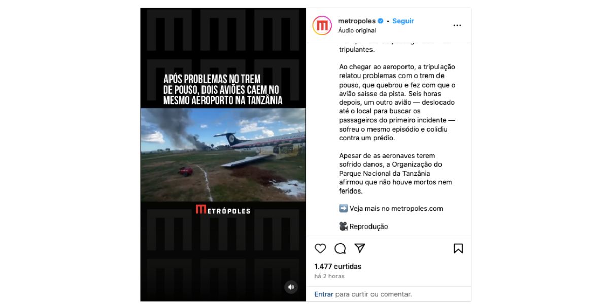 Vídeo de aviões (Foto: Reprodução / Instagram)