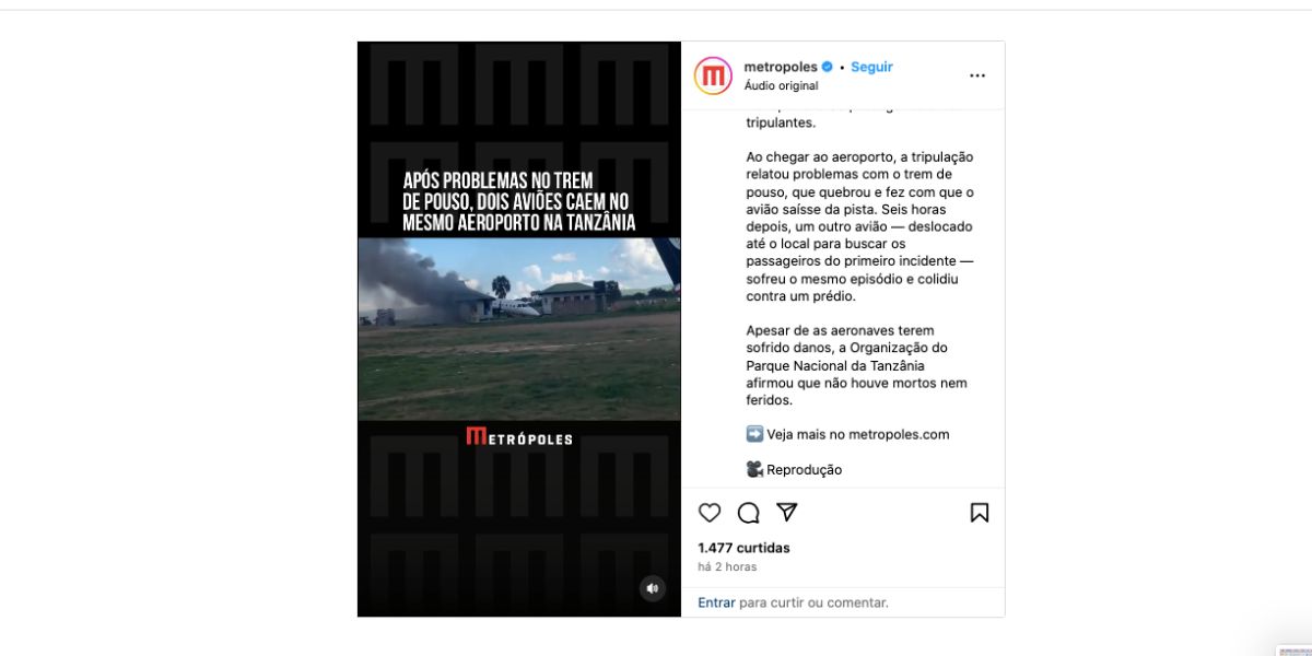 Vídeo de aviões (Foto: Reprodução / Instagram)