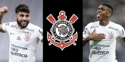 Yuri Alberto e Felipe Augusto, jogadores do Corinthians (Reprodução/Montagem TV Foco)