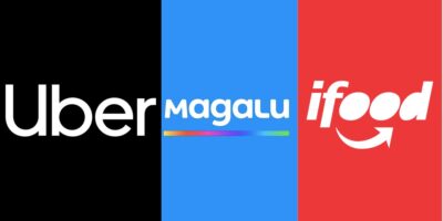 Logo do Uber, Magalu e Ifood (Reprodução/Montagem TV Foco)