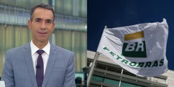 César Tralli anuncia alerta da Petrobrás no JH (Reprodução/Montagem TV Foco)