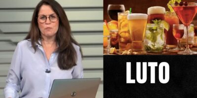 Ana Luiza Guimarães no Bom Dia Brasil, bebidas e imagem de luto (Fotos: Reproduções / Globo / Internet / Canva)