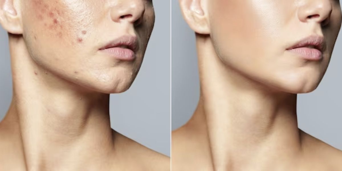 Antes e depois acne após usar ingrediente (Foto: Reprodução / Freepik)