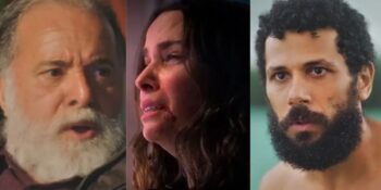 Antônio, Lucinda e Ramiro em Terra e Paixão - Montagem TVFOCO