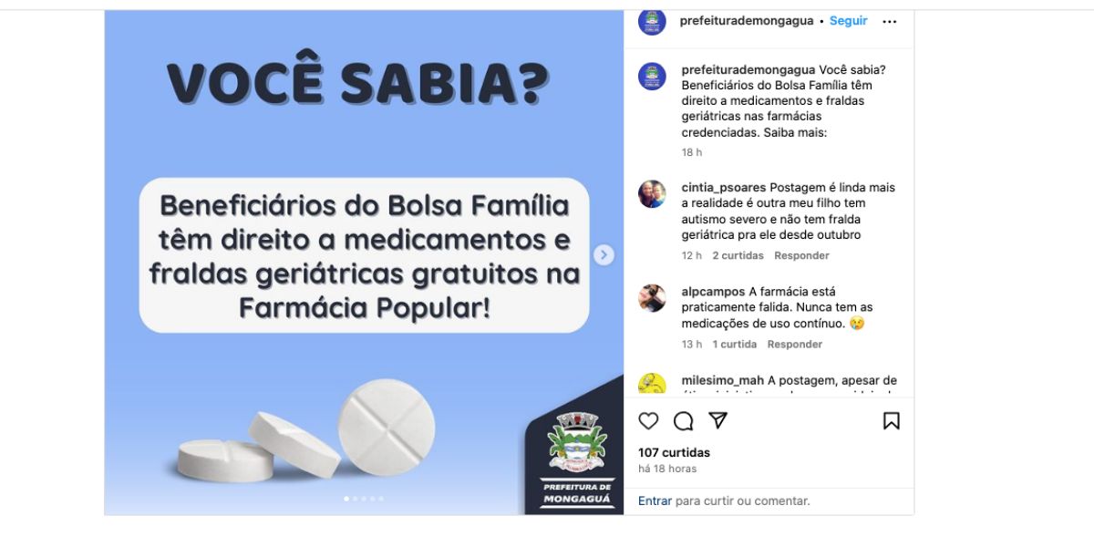 Benefício Bolsa Família (Foto: Reprodução / Instagram)