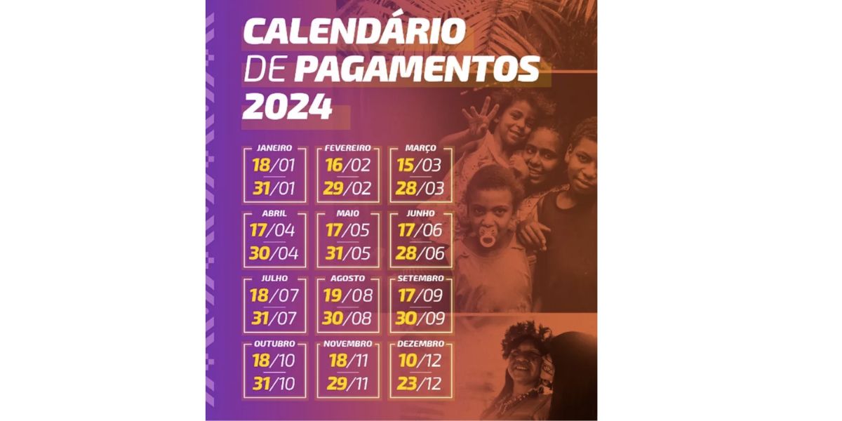 Calendário de pagamento Bolsa Família 2024 (Foto: Reprodução / MDS) 