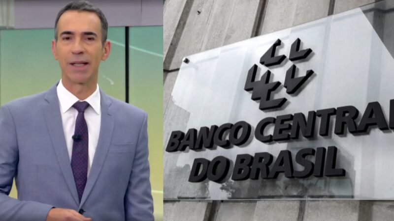 César Tralli no Jornal Hoje e Banco Central (Fotos: Reproduções / Globo / Internet)