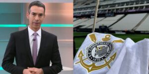 César Tralli no jornal Hoje e Corinthians no Brasileirão (Reprodução - Internet)