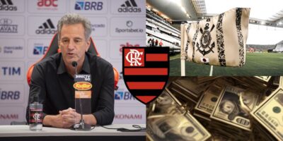 R$ 170 milhões e até 2026: Landim desbanca o Corinthians e consegue o maior contrato da história do Flamengo- (Montagem Tv Foco)