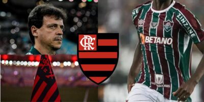 Diniz, craque do Fluminense e escudo do Flamengo - (Montagem Tv Foco)