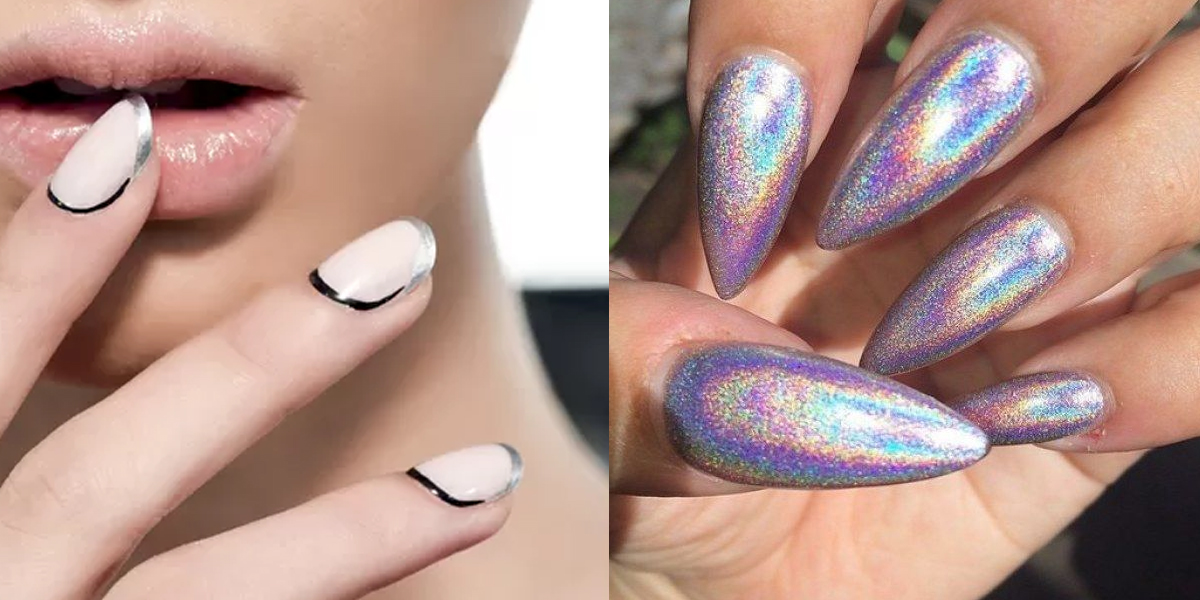 Unhas Francesinha with a twist e Holográfica (Foto: Reprodução - Colorama)