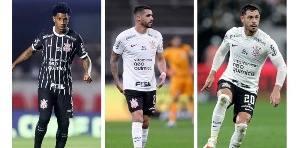 Giuliano, Renato Augusto e Gil, do Corinthians - Foto: Internet