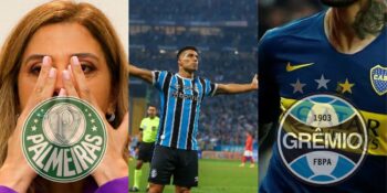 Leila Pereira, Suárez, Benedetto, Palmeiras e Grêmio - (Reprodução Internet