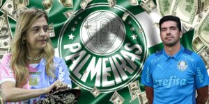 Leila Pereira de Abel ferreira, e bandeira do Palmeiras - Foto Reprodução Internet