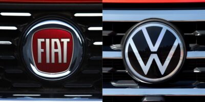 Logo da Fiat / Logo da Volks - Montagem TVFOCO