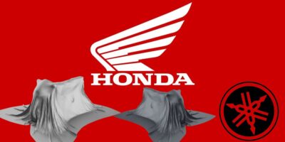 Logo da Honda e motos cobertas - Foto Reprodução Internet