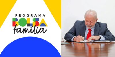 Logo do Bolsa Família e Lula assinando - Foto Reprodução Internet