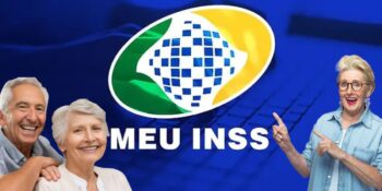 Logo do INSS e idosos felizes - Foto Reprodução Canva