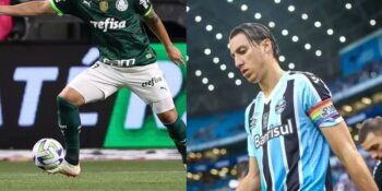 Luan do Palmeiras e Geromel do Grêmio (Reprodução - Internet)