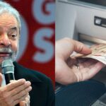 Lula / Pessoa sacando dinheiro - Montagem TVFOCO