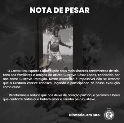 Luto pelo jovem jogador de futebol - Foto G1