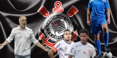 Mano Menezes, Gil, Murilo, e bandeira do Corinthians - Foto Reprodução Internet