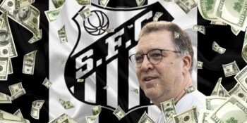 Marcelo Texeira e bandeira do Santos - Foto Reprodução Internet