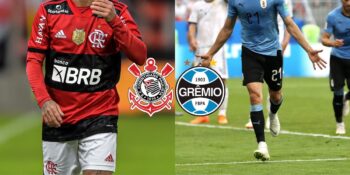 Michael no Flamengo, cotado no Corinthians e Cavani na seleção uruguaia, cotado no Grêmio (Reprodução - Internet)