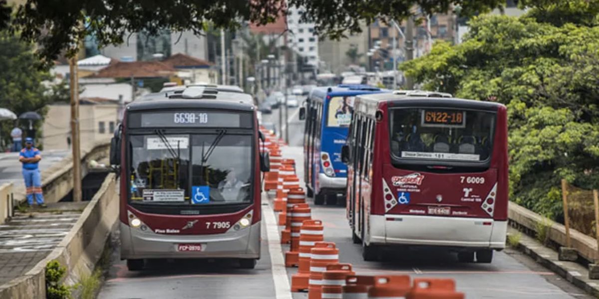 Ônibus na Avenida Santo Amaro (Foto: Reprodução / Chello Fotógrafo)