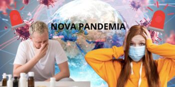 Pandemia, homem doente e mulher chocada (Fotos: Reproduções / Internet / Freepik)