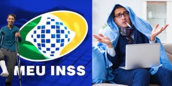 Pessoas doentes e logo do INSS - Foto Reprodução Internet