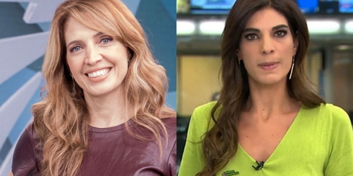 Poliana Abritta no Fantástico e Andréia Sadi no Jornal Hoje (Fotos: Reproduções / Globo)