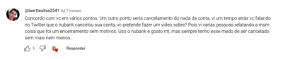 Relato de um internauta sobre o Nubank - Foto Youtube